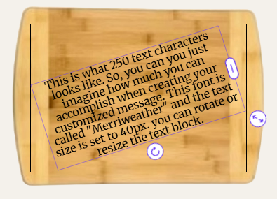 Large Cutting Board Backside Engraving Option