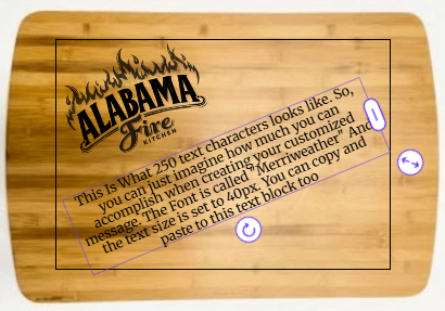 XL Cutting Board Backside Engraving Option